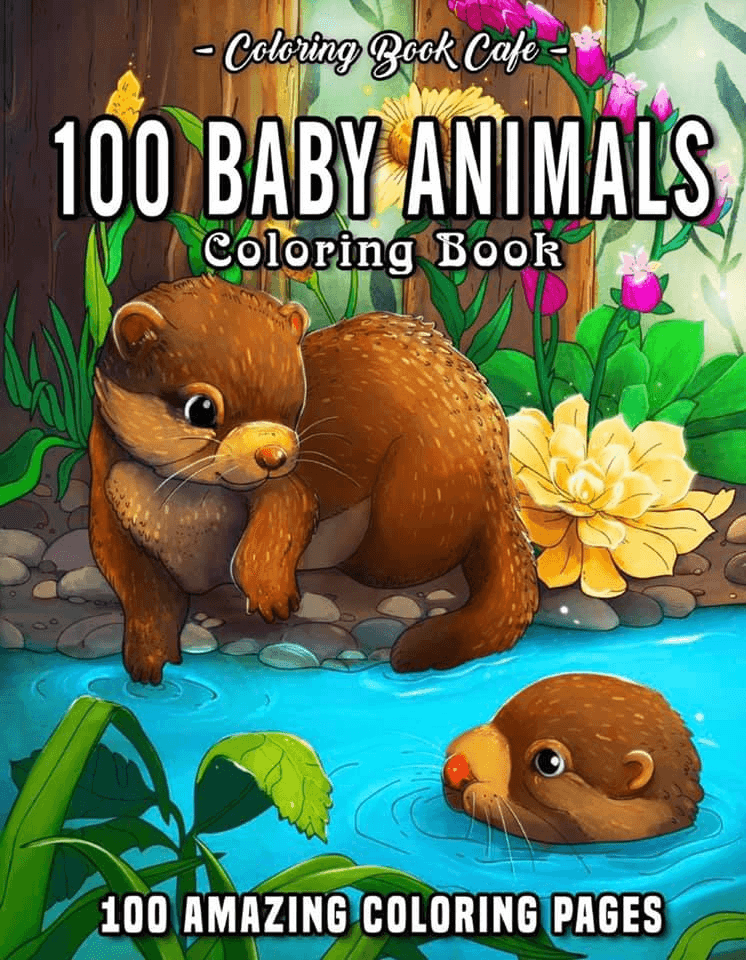 Coloring Book - 100 Baby Animals - Let's Think Happy